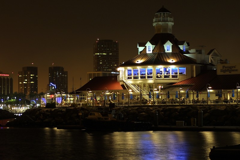 Parker's Lighthouse next to the Queen Mary in Long Beach