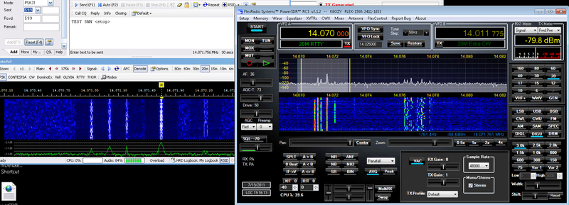 PSK31 on Flex-1500 at 2.5w